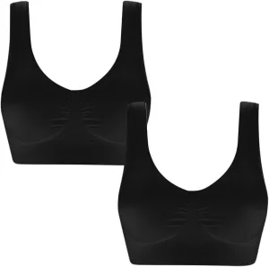 Wkishenl Women's Wireless Bra, 2 Peice Bras for Older Women Comfort Full-Coverage Sports Bra Plus Size Stretchable Straps Bra