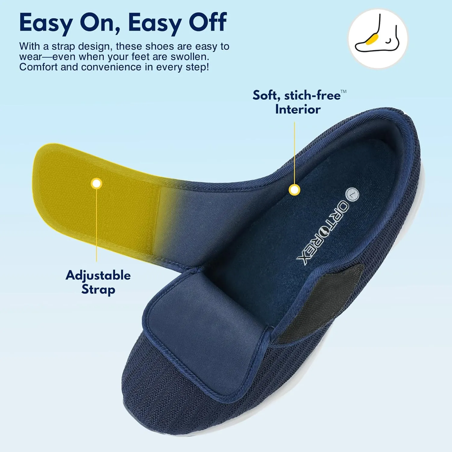 Women Orthopedic Diabetic Walking Sneakers Swollen Feet Shoes