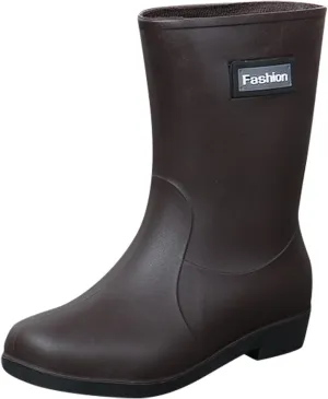 Women Short Rain Boots for Womens Ankle Rainboot Slip On Garden Boot Rubber Shoes Womens Long Rain Boots