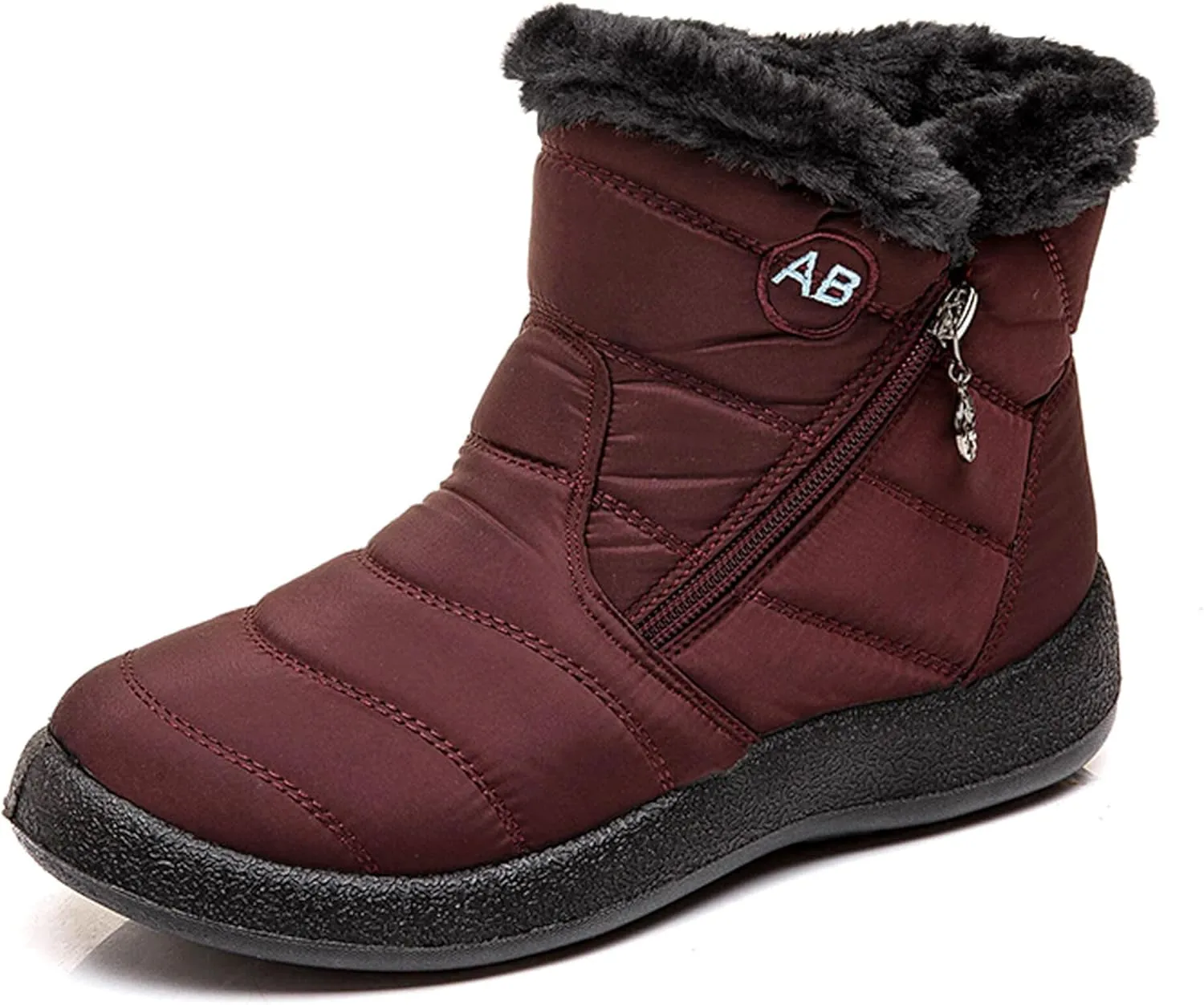 Women Snow Boots Side Zipper Keep Warm Comfortable Waterproof Casual Ankle Shoes