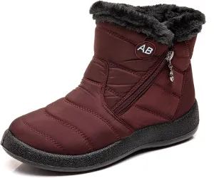 Women Snow Boots Side Zipper Keep Warm Comfortable Waterproof Casual Ankle Shoes
