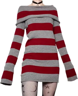 Women Y2k Cold Shoulder Knit Sweater Top Long Sleeve Lace Trim Knitted Pullover Sweaters Bow Cardigan Streetwear