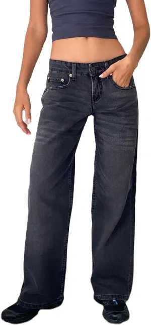 Women Y2K Low Rise Baggy Jeans Loose Fit Boyfriend Straight Wide Leg Denim Pants Streetwear Trousers Fall Outfits