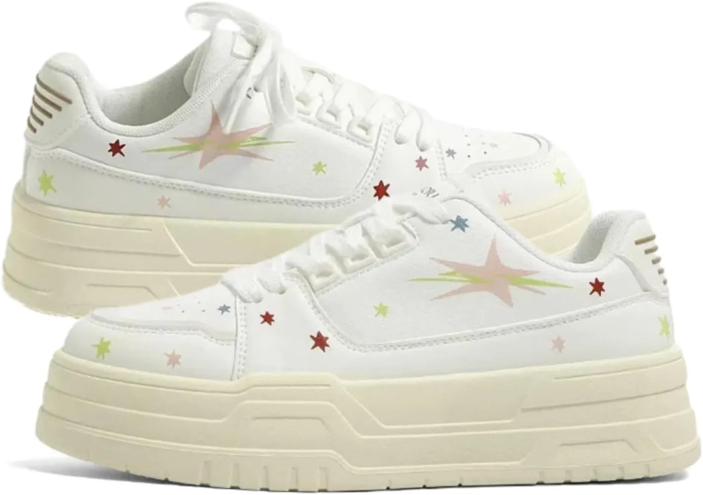 Women Y2K Platform Sneakers, Casual Star Patch Streetwear, Candy Color Height Boost Campus School Student Shoes Teens Girls
