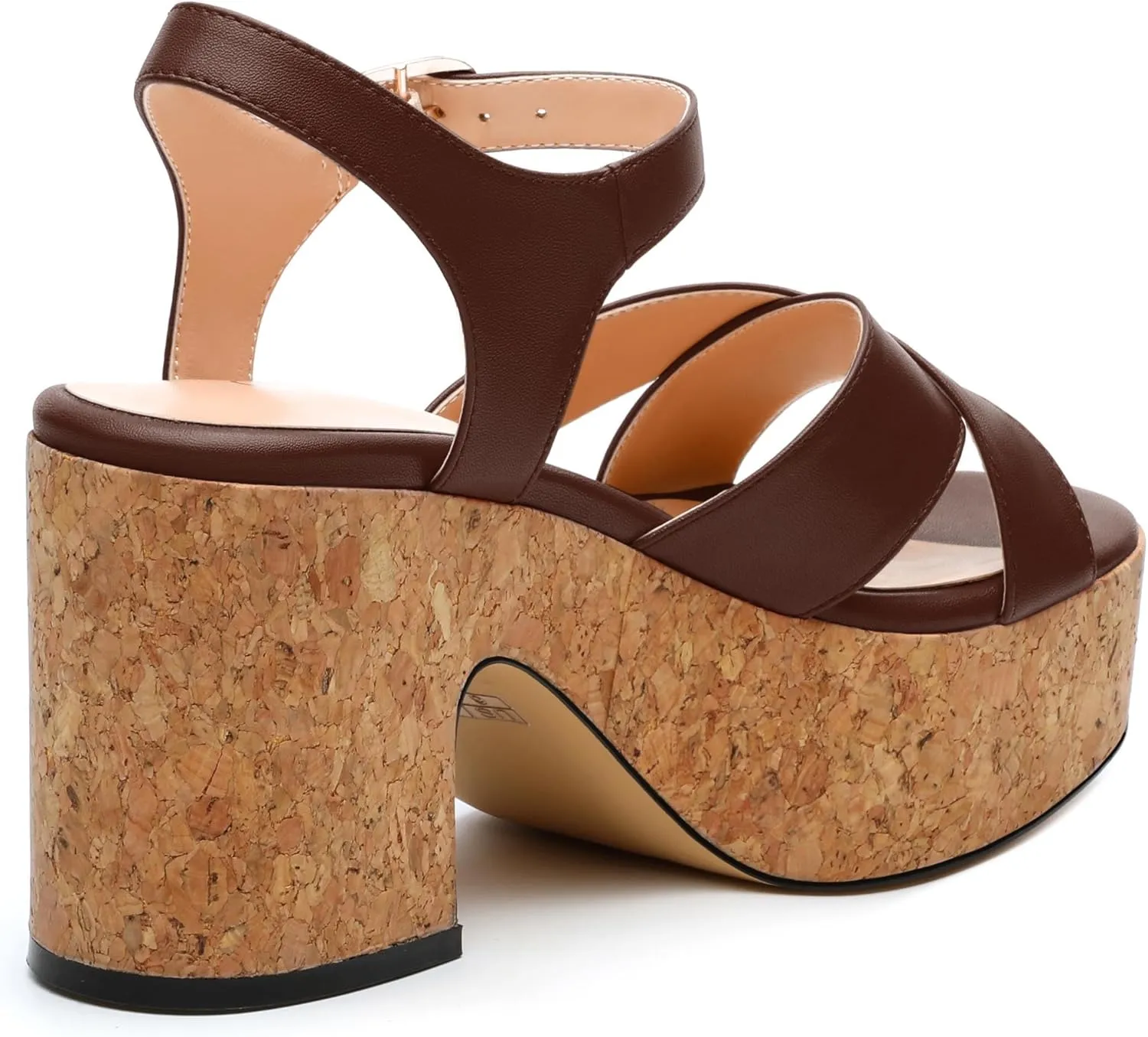 Women's 3-Inch Wedge Heeled Sandals - Chunky Platform with Adjustable Ankle Strap, Round Toe Solid Color for Work, Parties & Date Nights