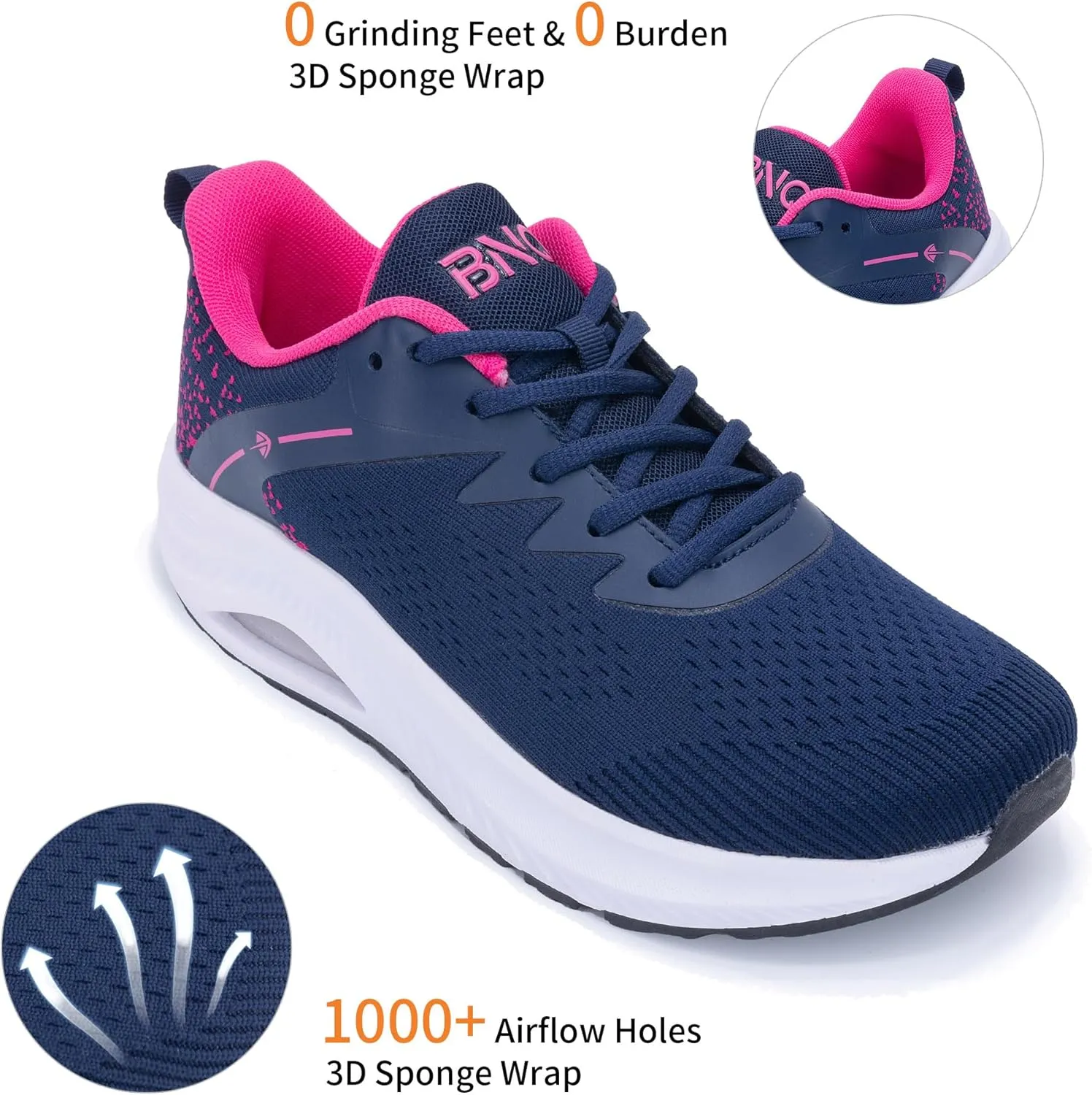 Womens Arch Support Walking Shoes Wide Toe Box Orthotic Sneakers Air Tennis Shoes for Plantar Fasciitis Pain Relief, Size 6-11