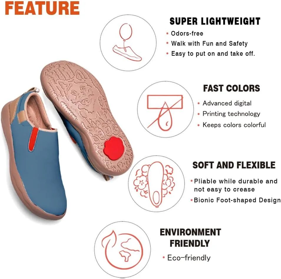 Women's Art Travel Shoes Slip On Casual Cozy Loafers Lightweight Comfort Fashion Walking Sneaker
