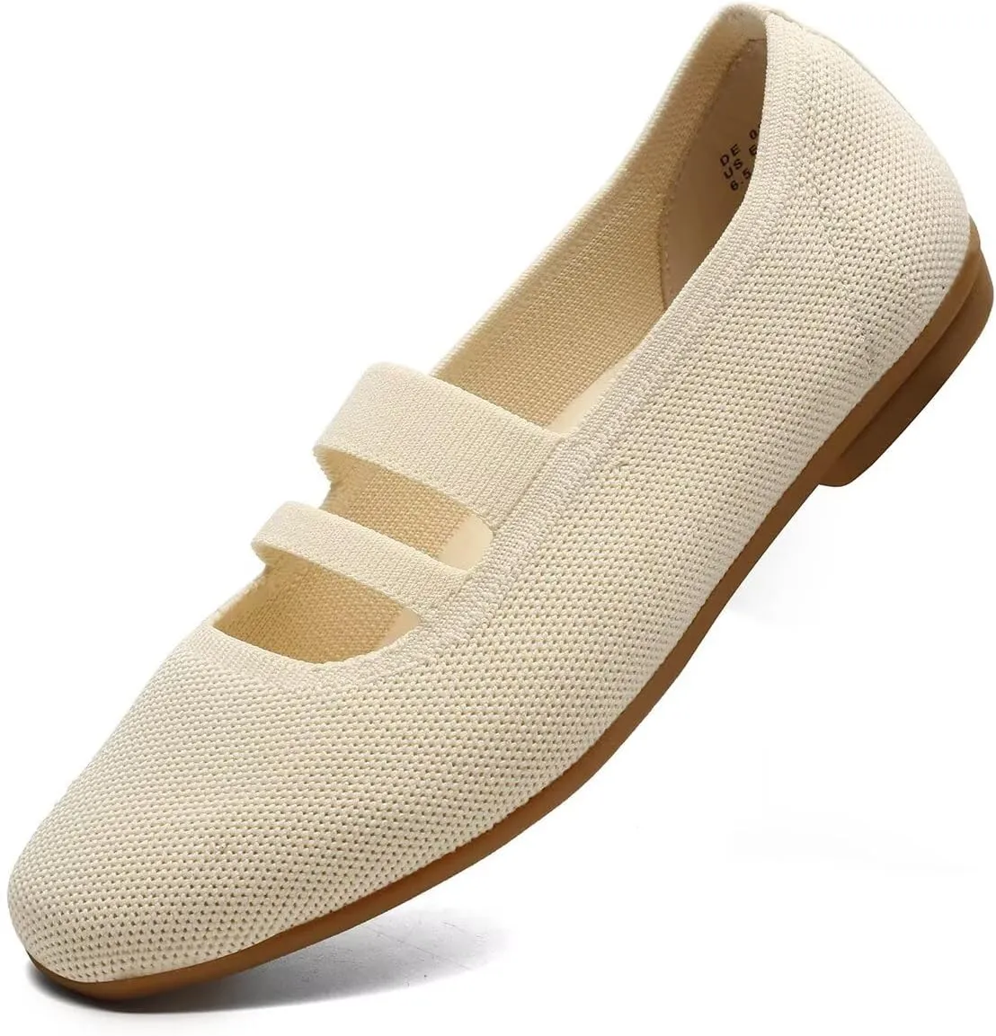 Women’s Ballet Flats Knit Mary Jane Flat Comfort Walking Slip-on Dressy Work Driving Shoes with Straps