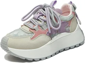 Women's Breathable Platform Sneakers Campus Fashion Lightweight Comfort Walking Shoes