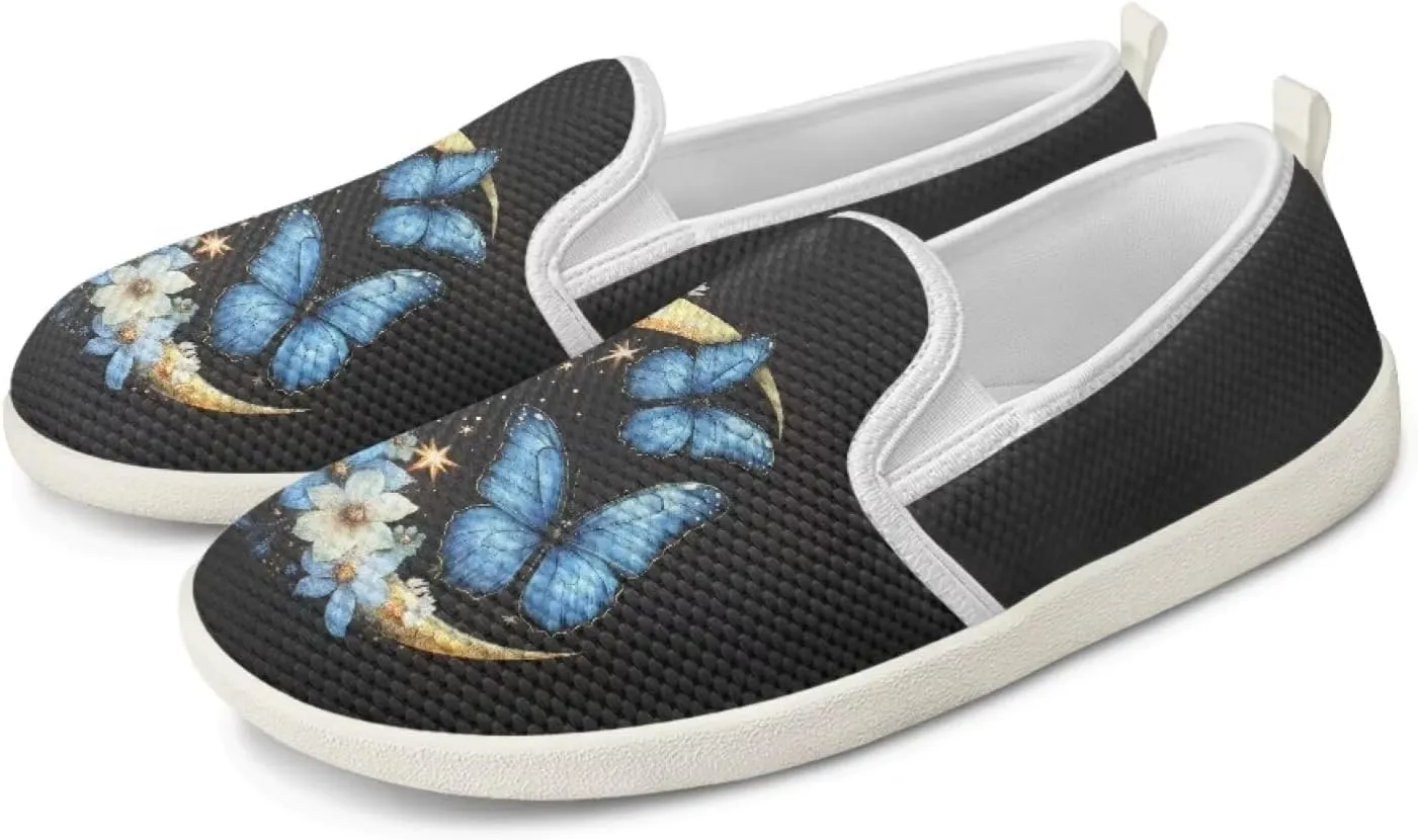 Women's Butterfly Wedding Shoes Wide Toe Walking Flats Leisure Loafers Memory Foam Tennis Shoes