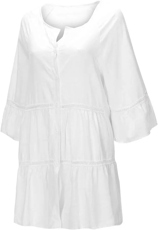 Womens Button Down Shirts 2025 Button Down Shirts V Neck Cotton Linen Light Blouse Jacket Casual Oversized Tshirts