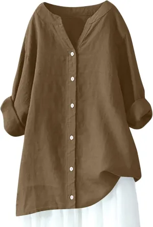 Womens Button Down Shirts 2025 Short Sleeve Casual Button Down Shirts Soft Fashion Cotton Blouses Tops with Pocket