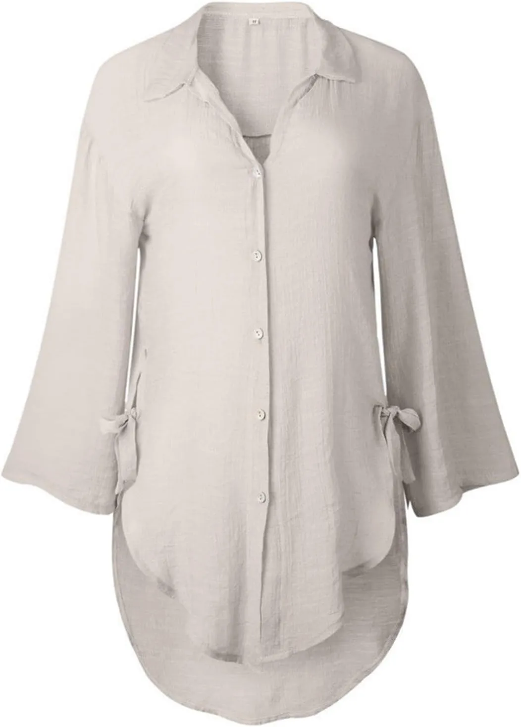 Womens Button Down Shirts 2025 Trendy V Neck Roll up Sleeve Tops Boho Button Down Blouses Beach Swimsuit Coverup