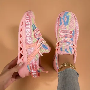Women's Camo Running Shoes: Lightweight, Soft Sole, Breathable Mesh Sneakers with Lace Up Comfort