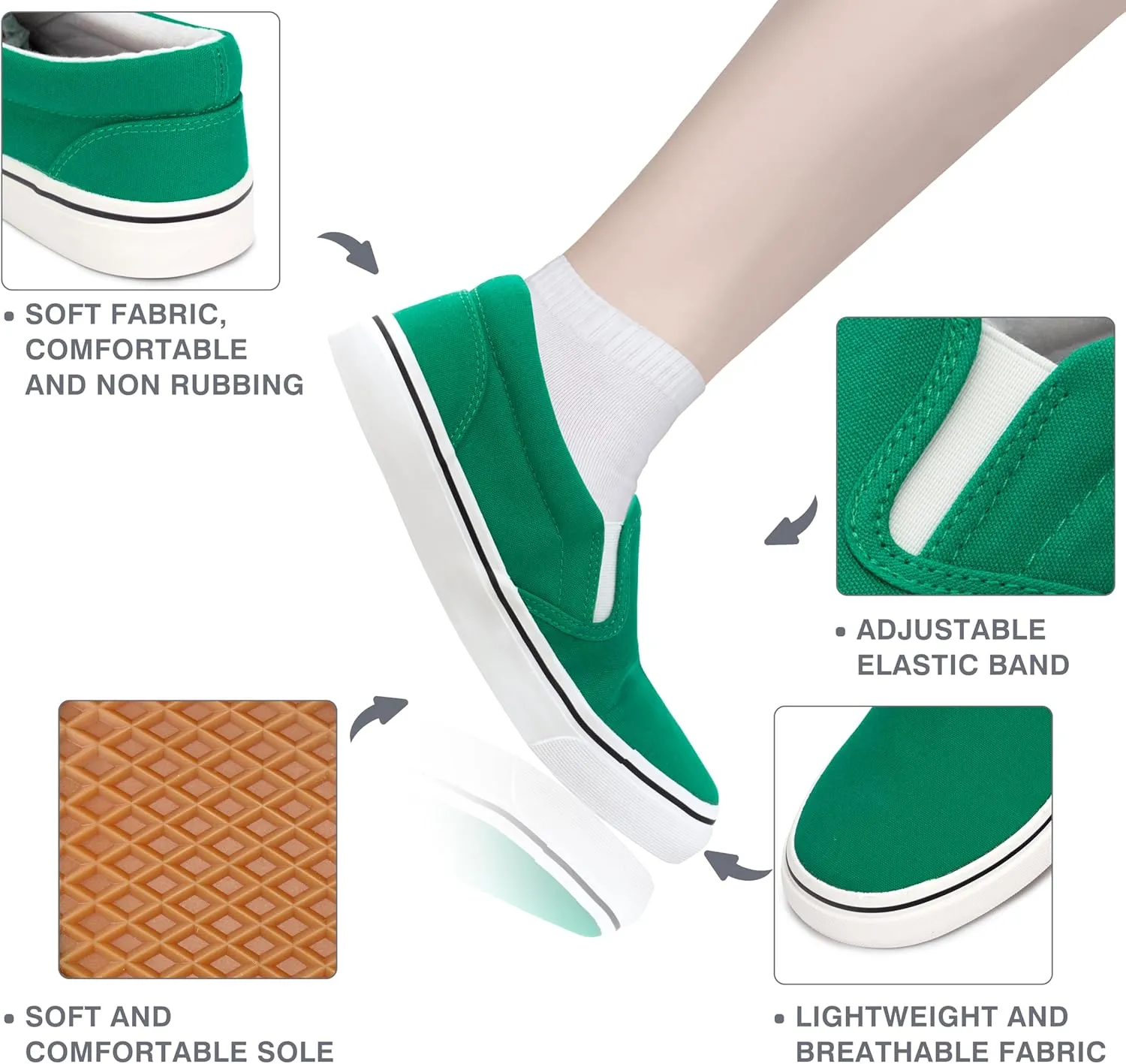 Women's Canvas Slip on Low Top Fashion Sneakers for Women Non Slip Loafer Shoes Classic Comfortable Flats Breathable Casual Shoes