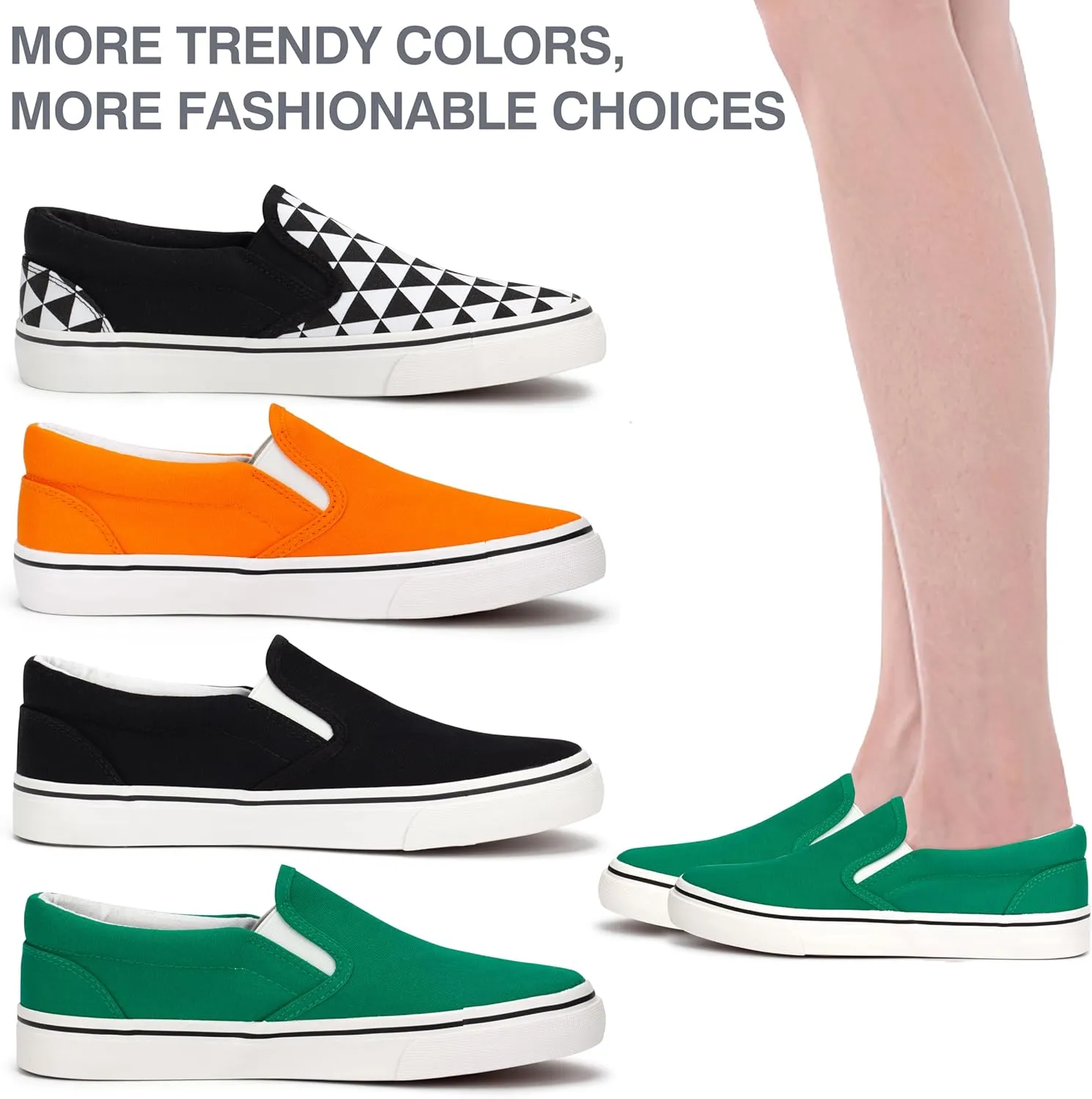 Women's Canvas Slip on Low Top Fashion Sneakers for Women Non Slip Loafer Shoes Classic Comfortable Flats Breathable Casual Shoes