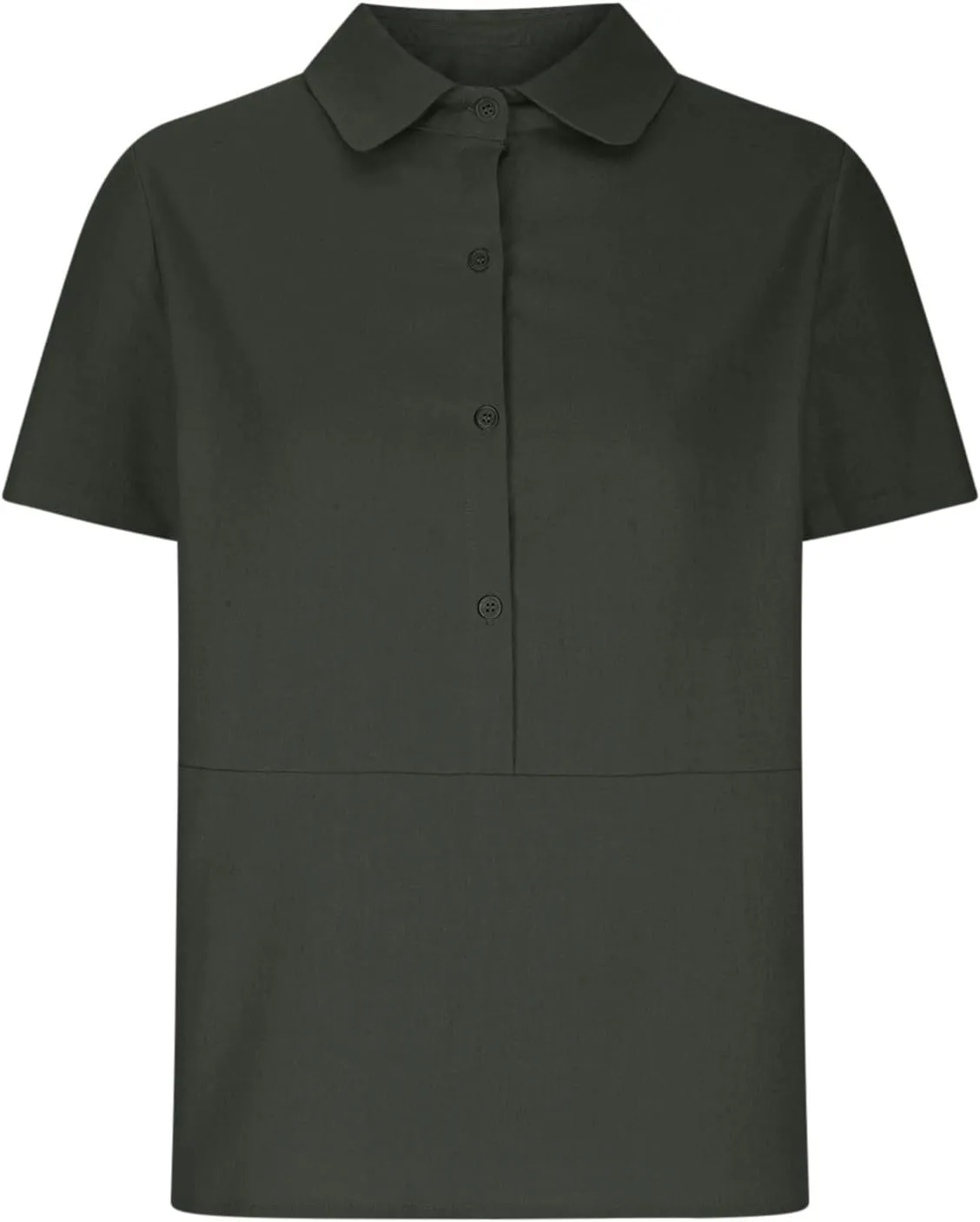 Women's Casual Shirt 2025 Summer Casual Button Down Short Sleeve Shirts Fashion Cotton Linen Shirt Top with Pocket