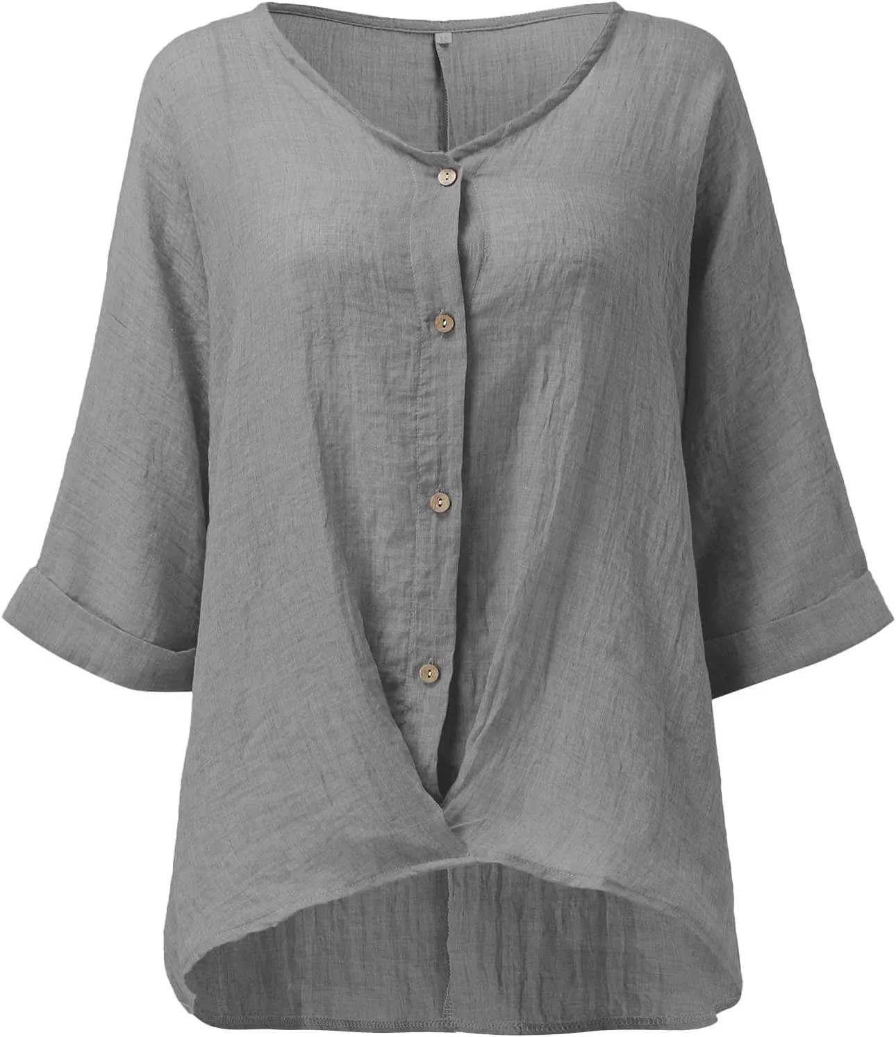 Womens Casual Shirts 2025 Summer Lightweight Linen Button up Shirts Casual Long Sleeve Shirt Collared Blouse Tops