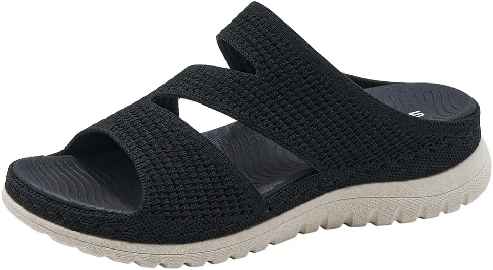 Women's Casual Walking Sports Athletic Slide Sandals Comfortable Slip On Yoga Mat Outdoor Lightweight Summer Beach Slippers