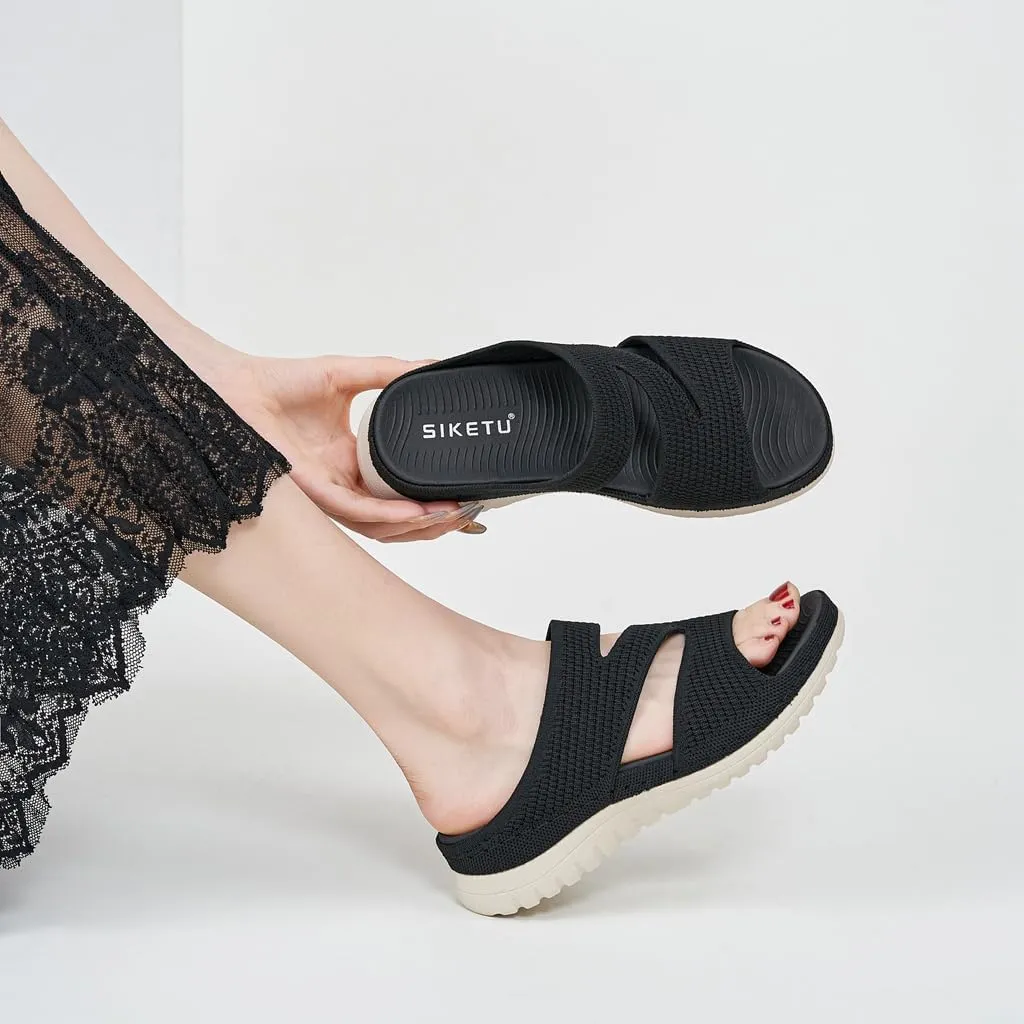 Women's Casual Walking Sports Athletic Slide Sandals Comfortable Slip On Yoga Mat Outdoor Lightweight Summer Beach Slippers