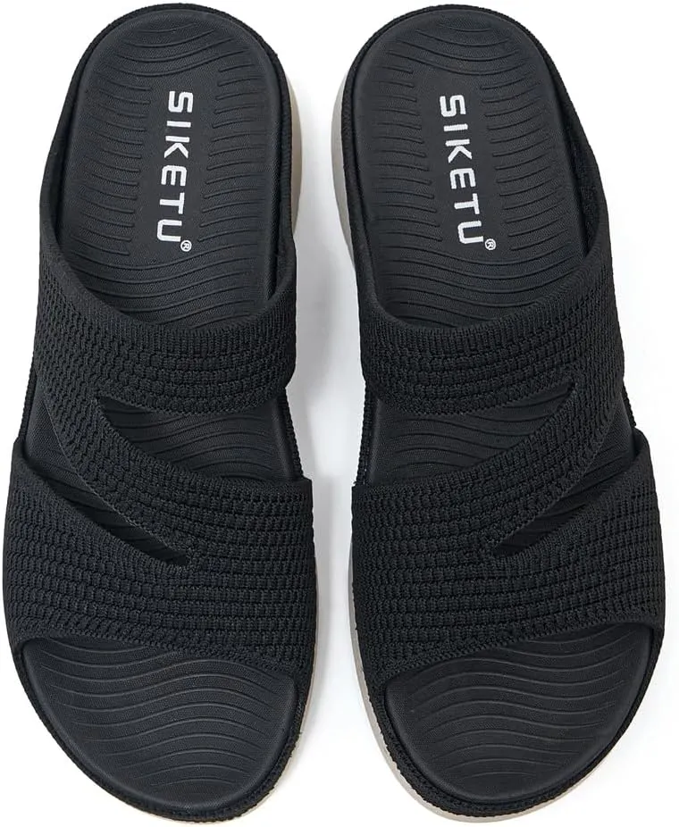 Women's Casual Walking Sports Athletic Slide Sandals Comfortable Slip On Yoga Mat Outdoor Lightweight Summer Beach Slippers