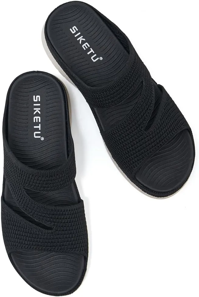 Women's Casual Walking Sports Athletic Slide Sandals Comfortable Slip On Yoga Mat Outdoor Lightweight Summer Beach Slippers