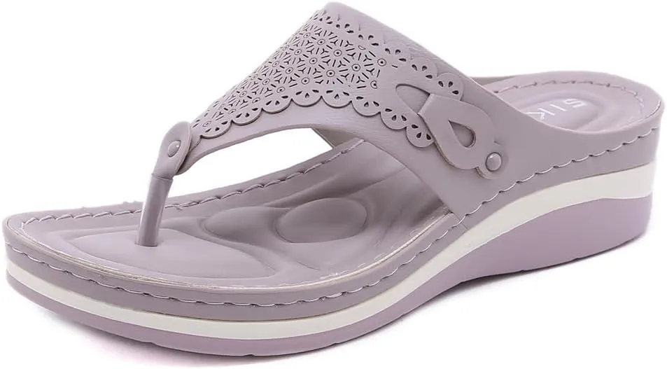 Women's Comfortable Low Heels Wedges Sandals Casual Walking Flipflops Slip On Summer Beach Thong Dress Sandal