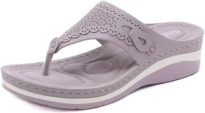 Women's Comfortable Low Heels Wedges Sandals Casual Walking Flipflops Slip On Summer Beach Thong Dress Sandal