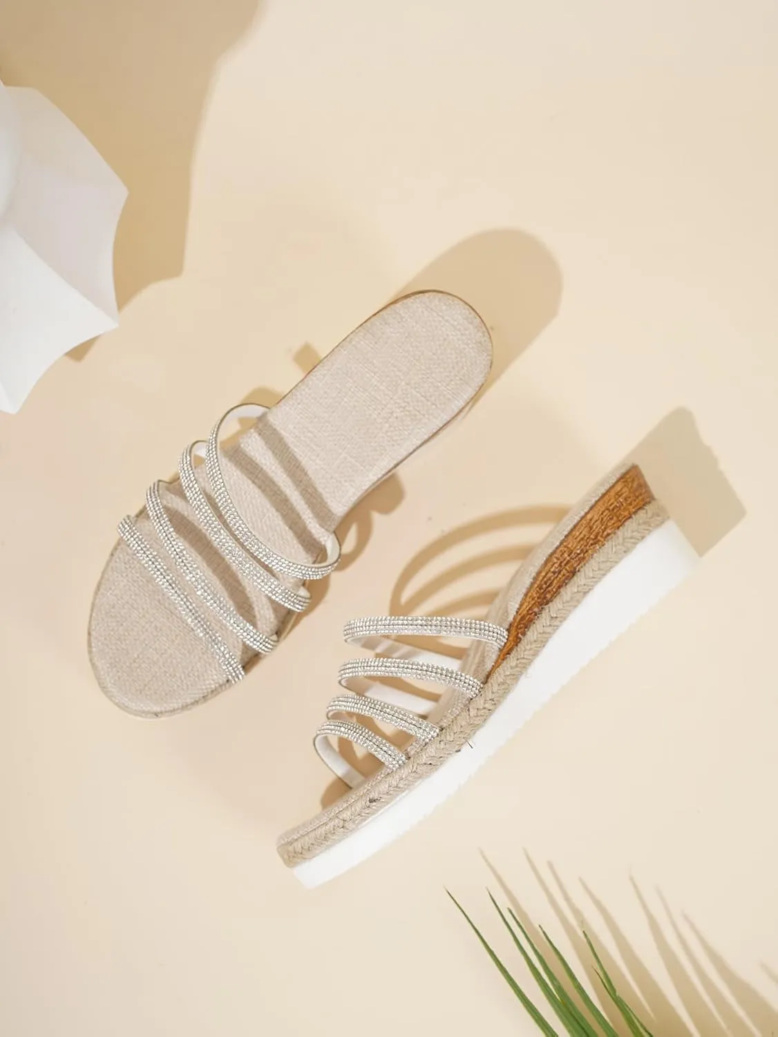 Women's Comfortable Peep Toe Platform Slides Backless Espadrille Slide Sandals Flatform Slides Slip on Platform Wedge Slide Sandals Arch Support for Walking
