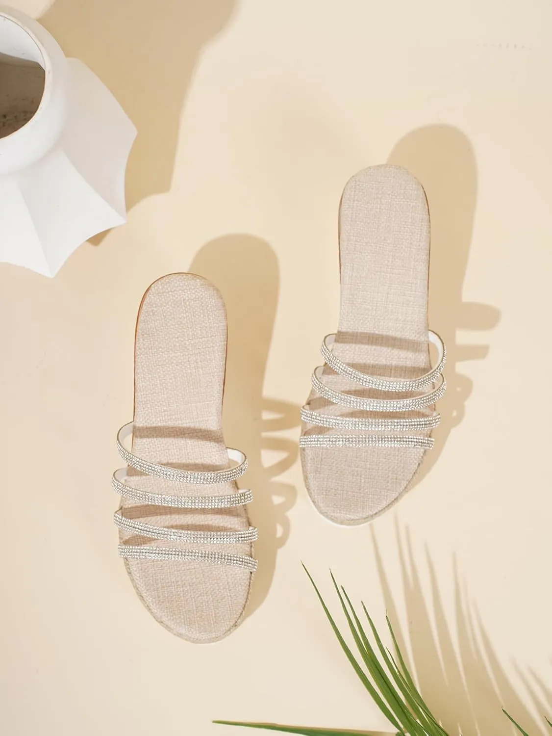 Women's Comfortable Peep Toe Platform Slides Backless Espadrille Slide Sandals Flatform Slides Slip on Platform Wedge Slide Sandals Arch Support for Walking