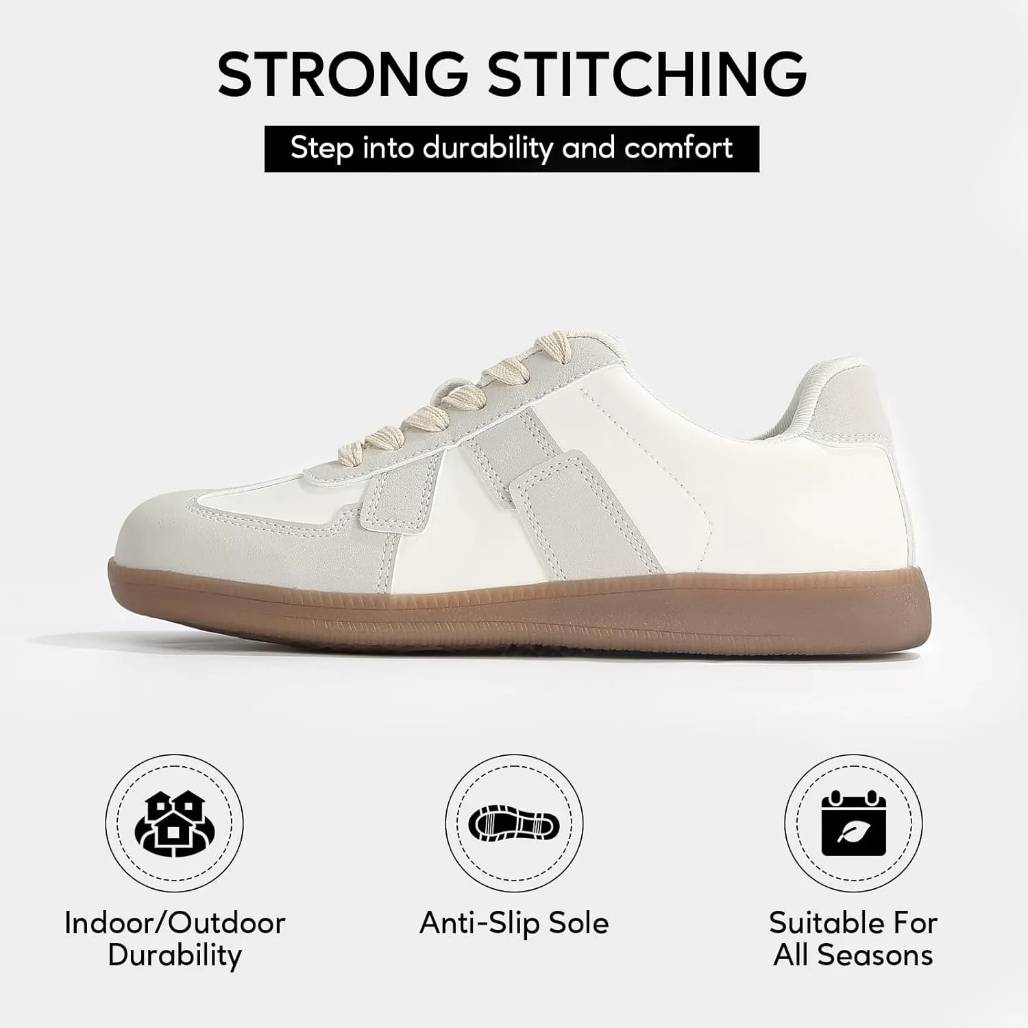Womens Fashion Sneakers Casual Retro Walking Shoes Comfortable Lace-Up Skate Shoes with Arch Support