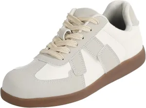 Womens Fashion Sneakers Casual Retro Walking Shoes Comfortable Lace-Up Skate Shoes with Arch Support