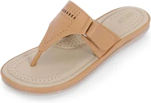 Women's Flat Memory Foam Slippers/Flip-Flops Fashion Stylish Casual Comfortable Diabetic Orthopedic Lightweight Synthetic Slip-on Sandals with Adjustable Strap for Girls/Ladies D-608