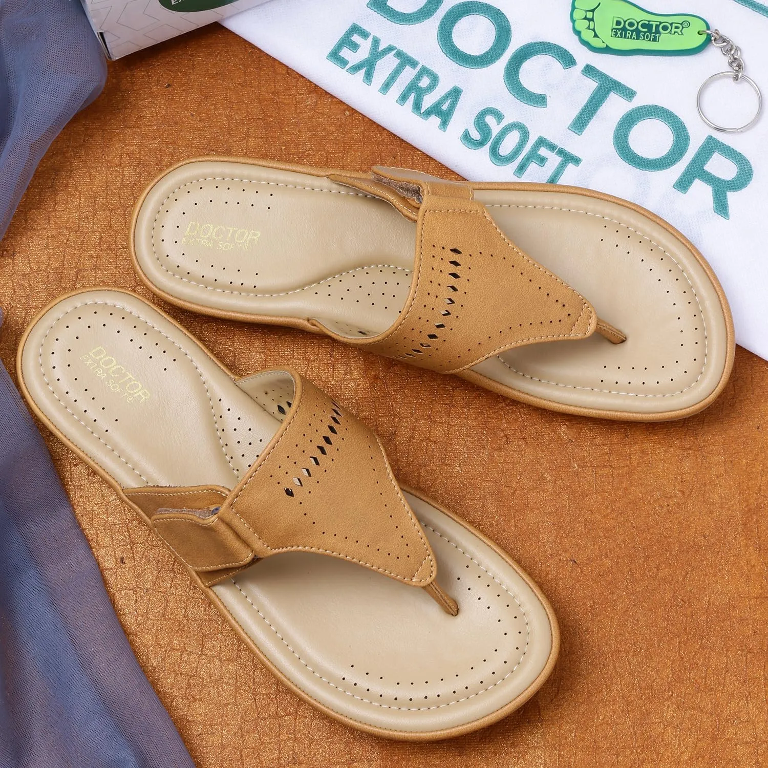 Women's Flat Memory Foam Slippers/Flip-Flops Fashion Stylish Casual Comfortable Diabetic Orthopedic Lightweight Synthetic Slip-on Sandals with Adjustable Strap for Girls/Ladies D-608