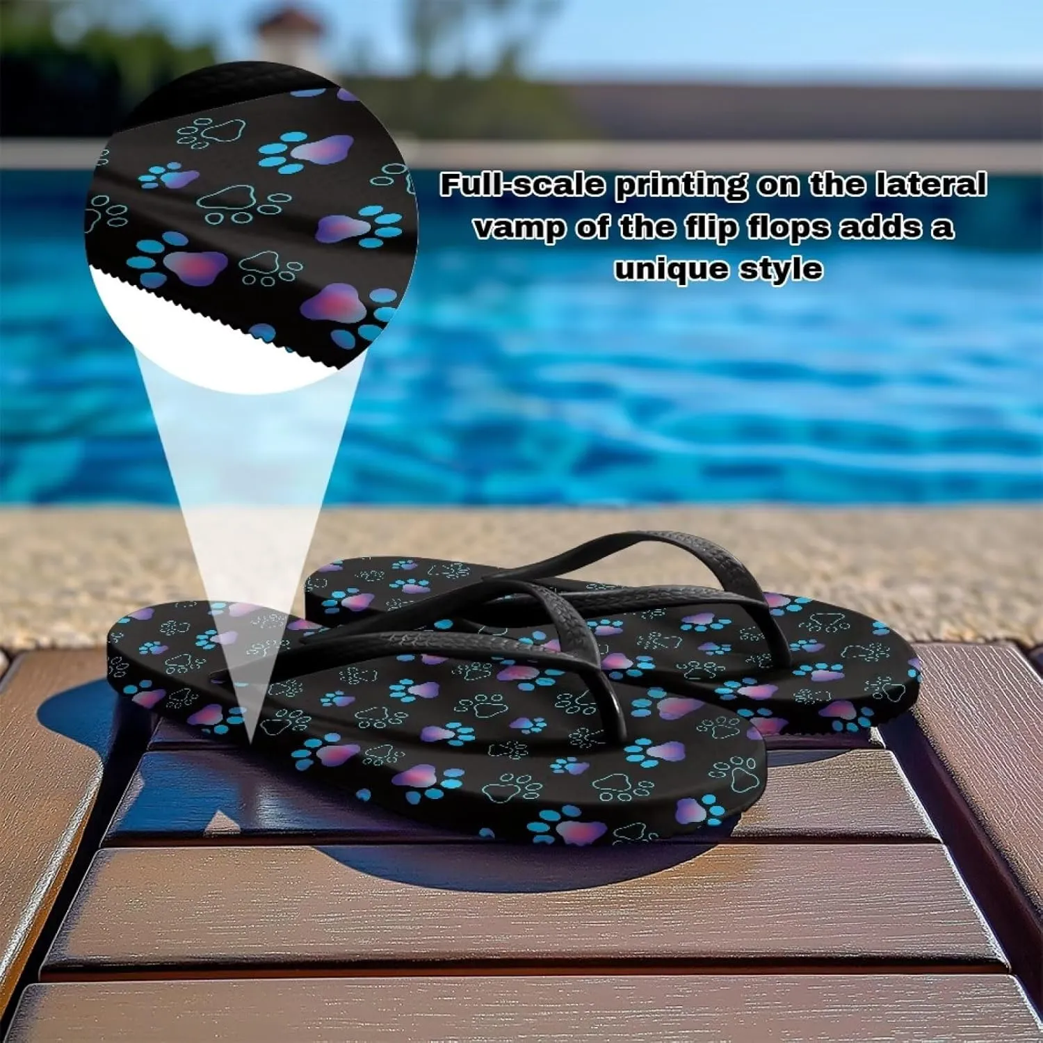 Women's Flip Flops Casual Thong Sandals Slip-On Slides, Shower Shoes with Cushioned Footbed for Walking, Daily Wear