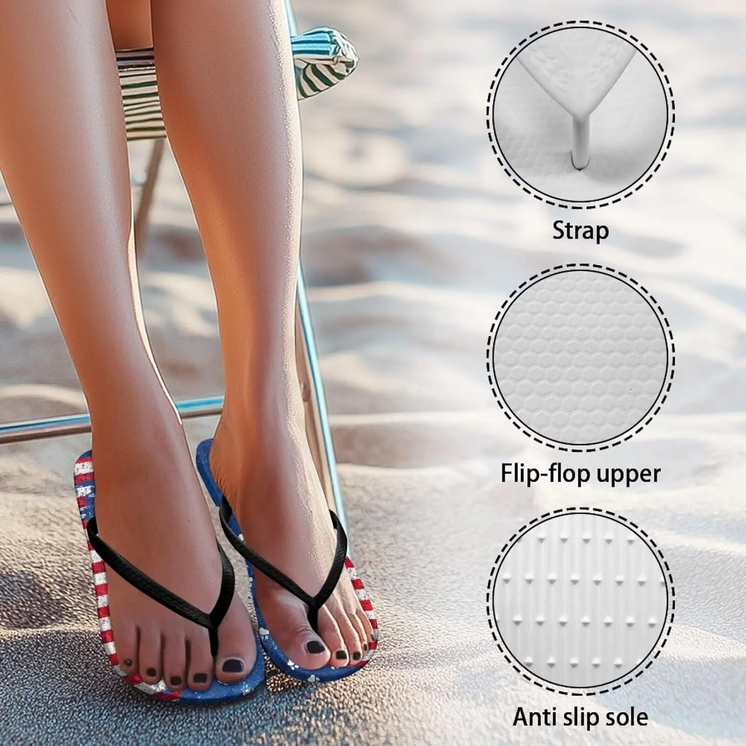 Womens Flip Flops Comfortable Walking Thong Sandals with Arch Support Slip On Shower Shoes Indoor Outdoor for Summer