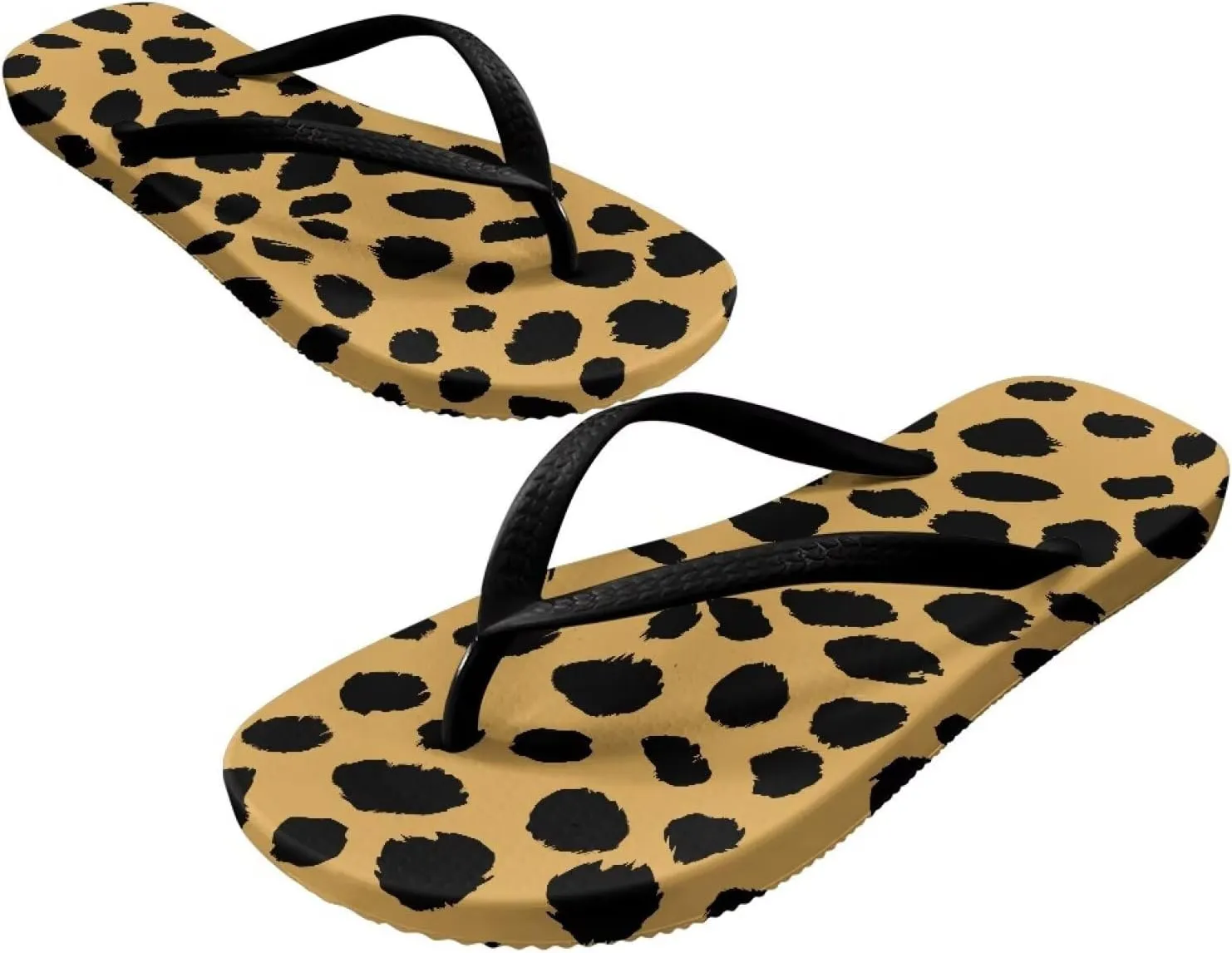 Women's Flip Flops No-Slip Shower Bath Slides Comfortable Casual Summer Beach Thong Sandals for Indoor Outdoor Black Strap Size 5-9