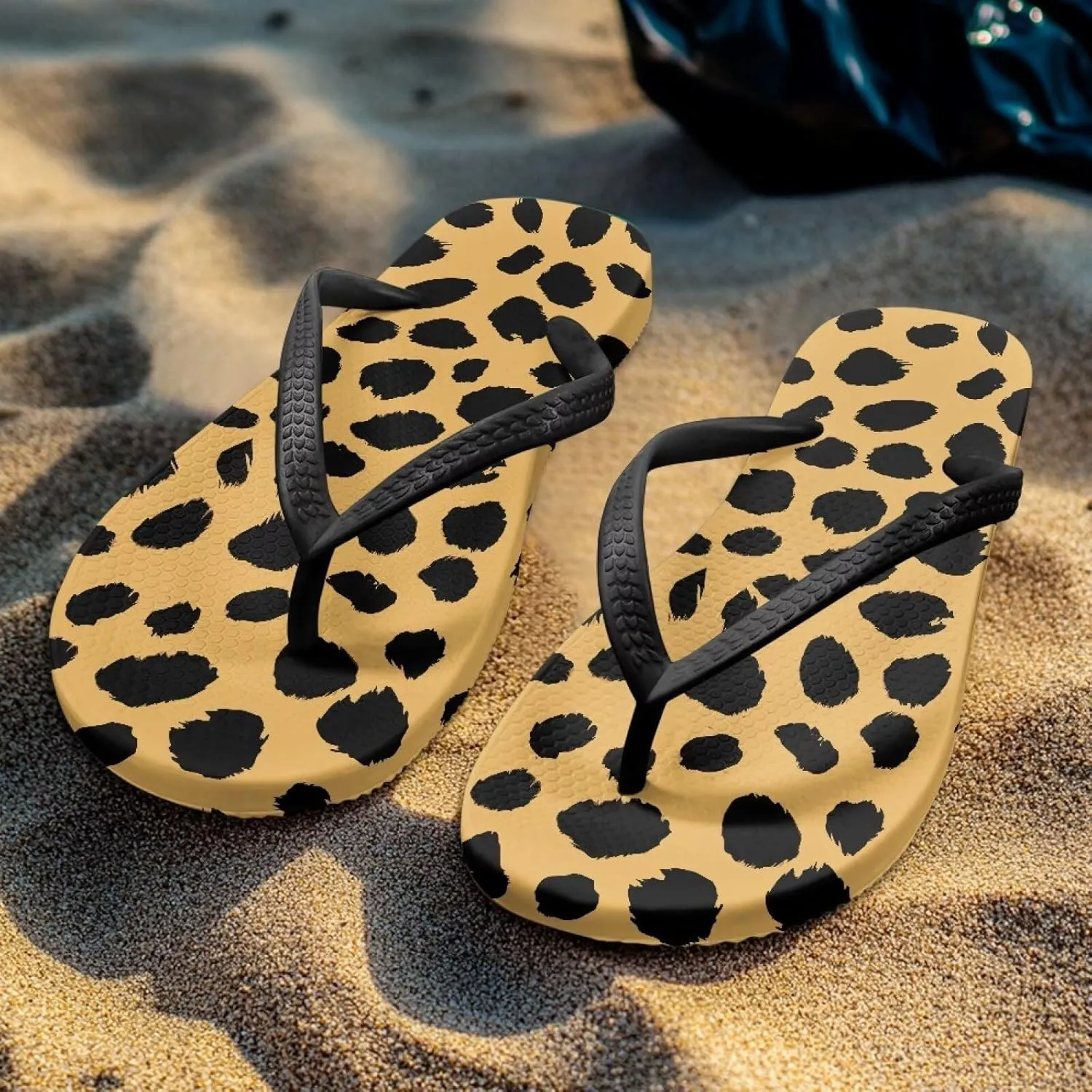 Women's Flip Flops No-Slip Shower Bath Slides Comfortable Casual Summer Beach Thong Sandals for Indoor Outdoor Black Strap Size 5-9