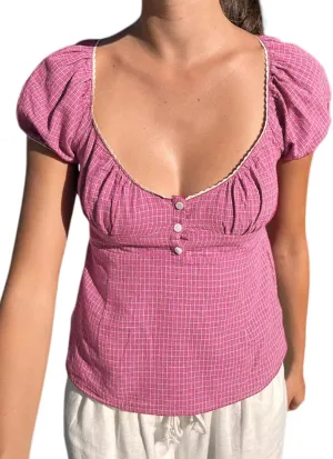 Womens Going Out Crop Tops Backless uff Short Sleeve Babydoll Top Summer Y2k Teen Girls Basics Cute Clothes
