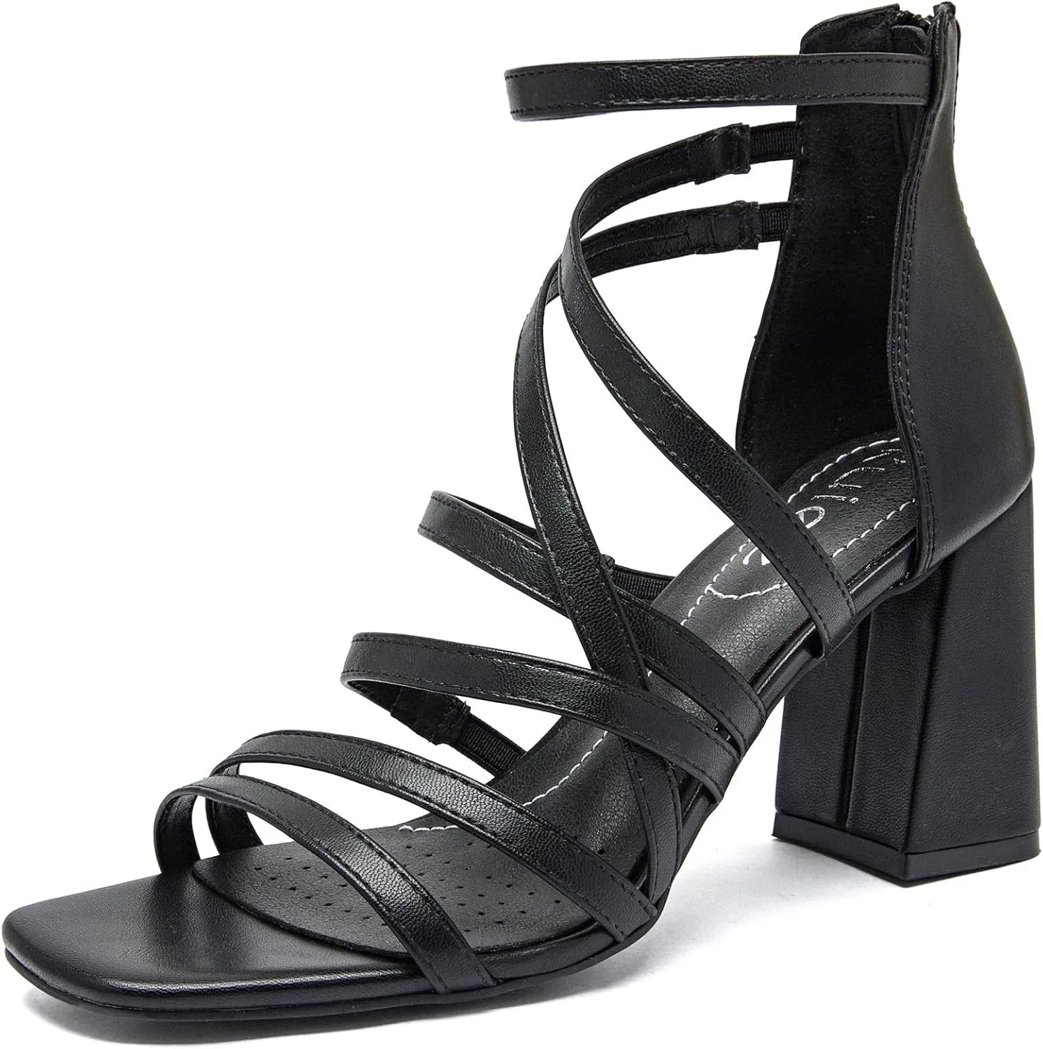 Women's Heels Chunky Heeled Sandals - Dressy Pump Heels Ankle Strap Square Open Toe Wedding Party High Heeled Sandals for Women.