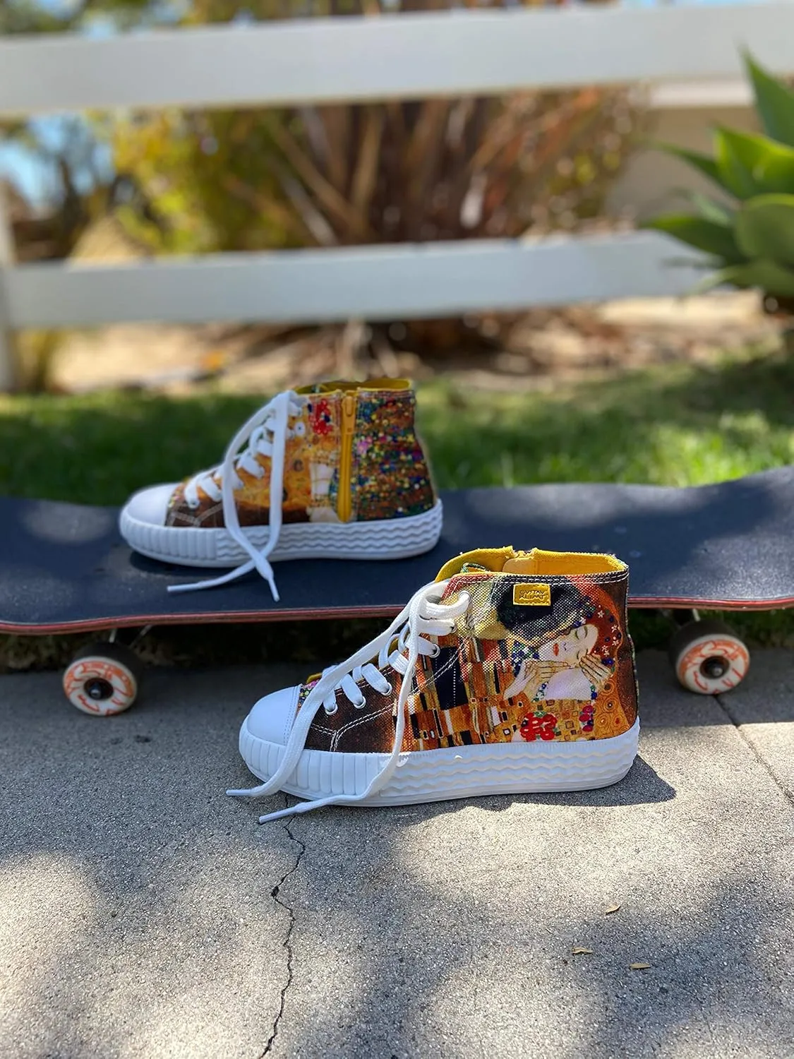 Women's High Top Platform Lace Up Canvas Van Gogh Shoes - Casual Fashion & Walking Sneakers | Famous Print Art