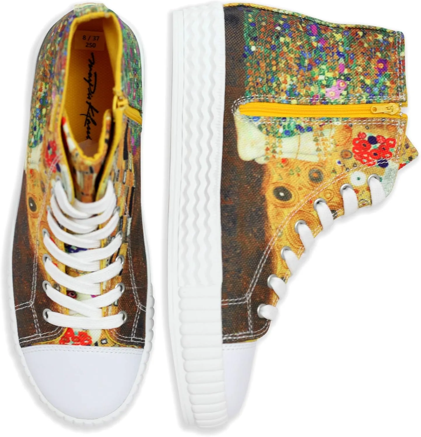 Women's High Top Platform Lace Up Canvas Van Gogh Shoes - Casual Fashion & Walking Sneakers | Famous Print Art