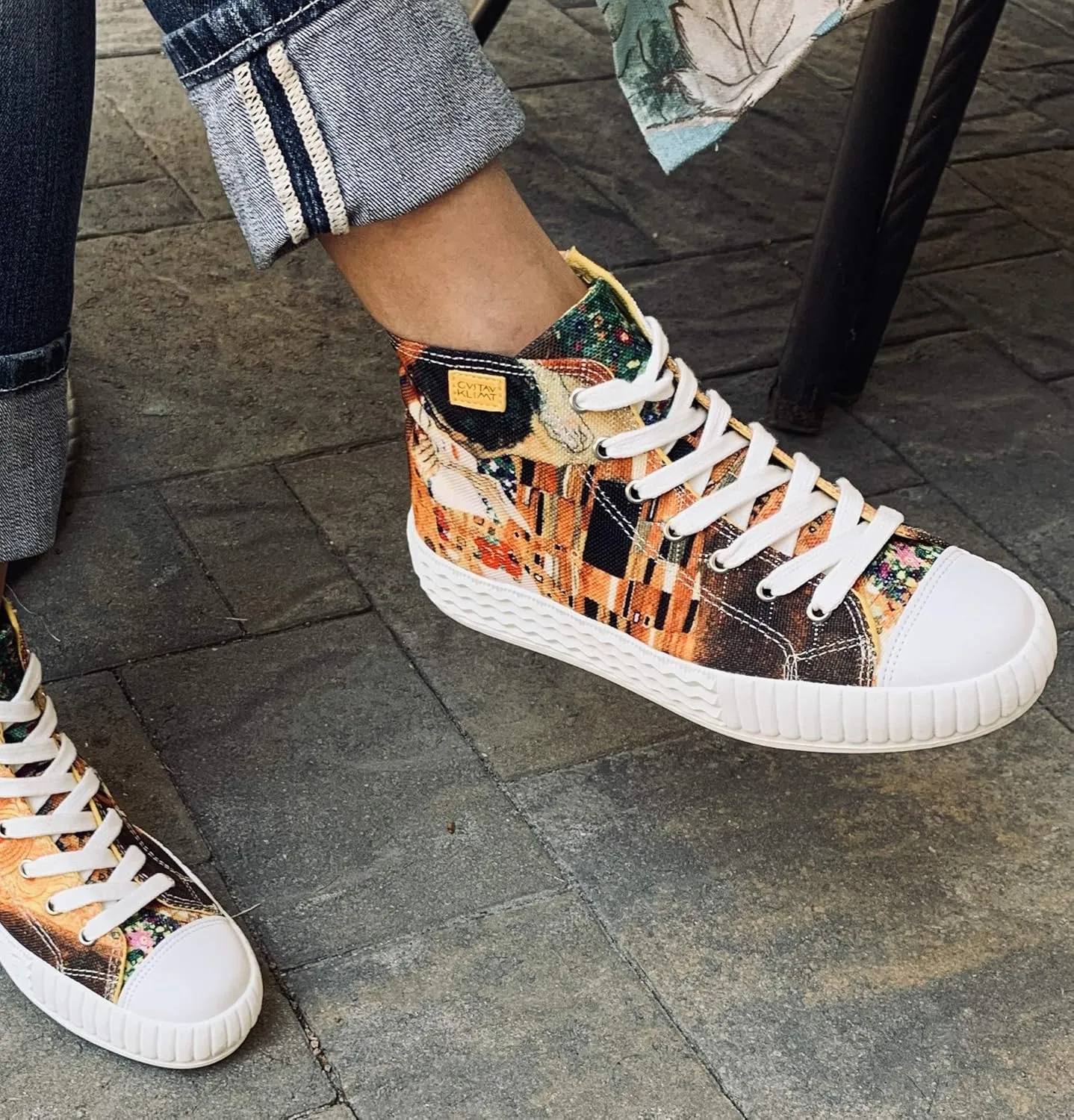 Women's High Top Platform Lace Up Canvas Van Gogh Shoes - Casual Fashion & Walking Sneakers | Famous Print Art