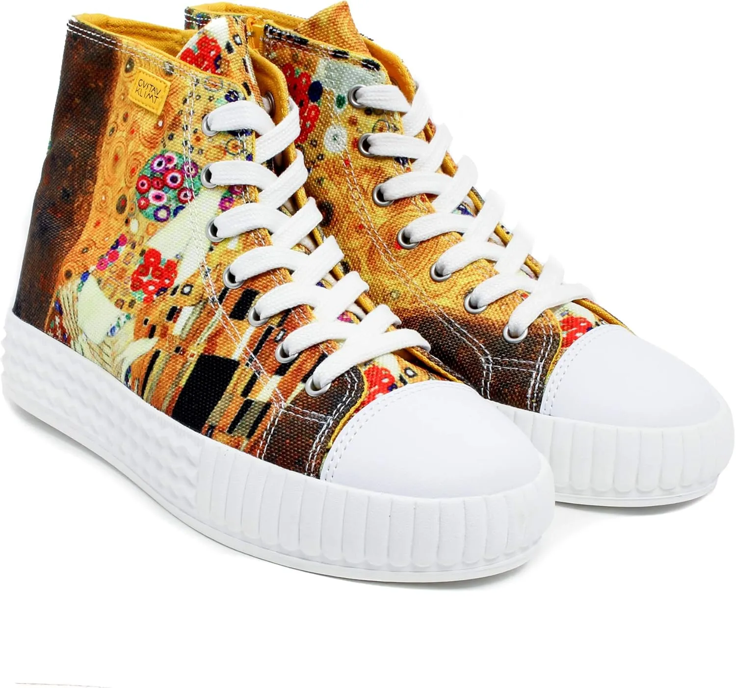 Women's High Top Platform Lace Up Canvas Van Gogh Shoes - Casual Fashion & Walking Sneakers | Famous Print Art