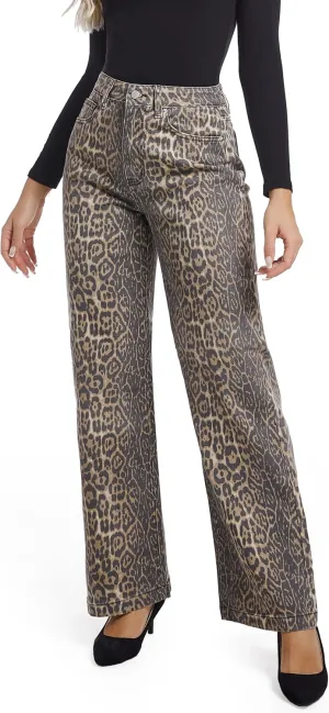 Women's Jeans Straight Leg Casual High Waisted Stretch Trendy Black Pull On Jeans for Women