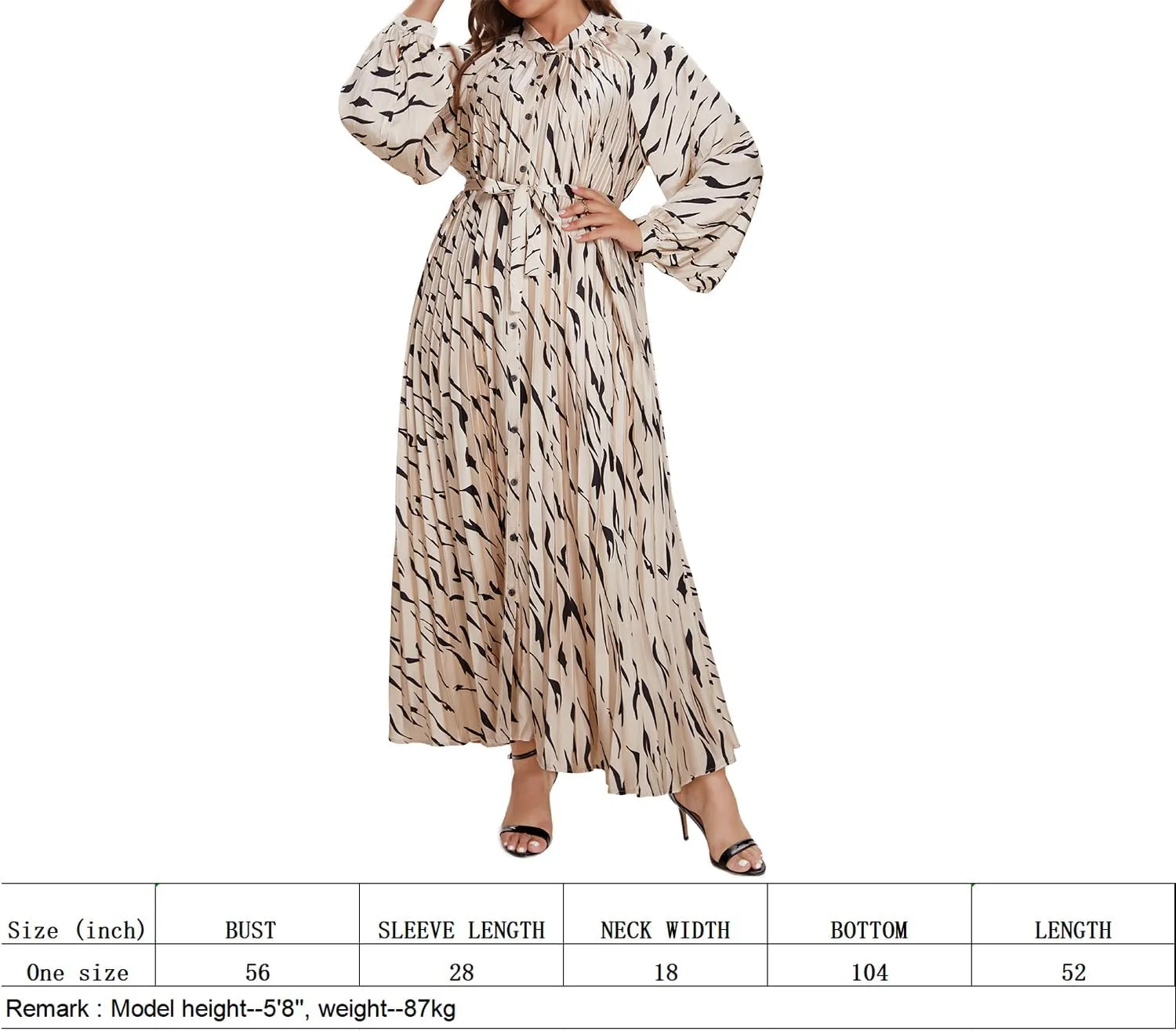 Women's Long Sleeve Maxi Dress Print Flowy Spring Fall Button Down with Belt Cocktail Wedding