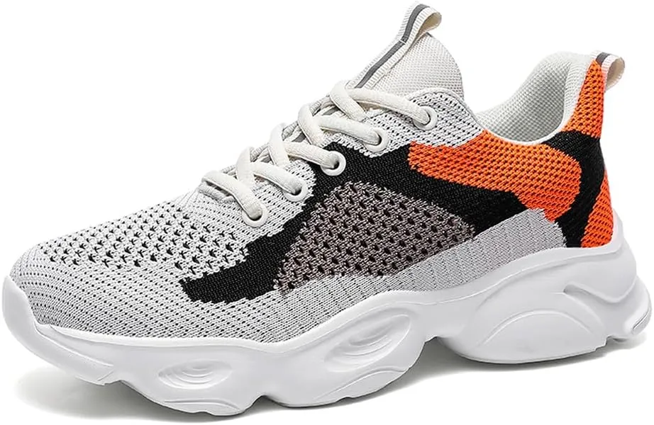 Women's Platform Breathable Soft Mesh Lace Up Sneakers Lightweight Road Running Walking Sock Shoes