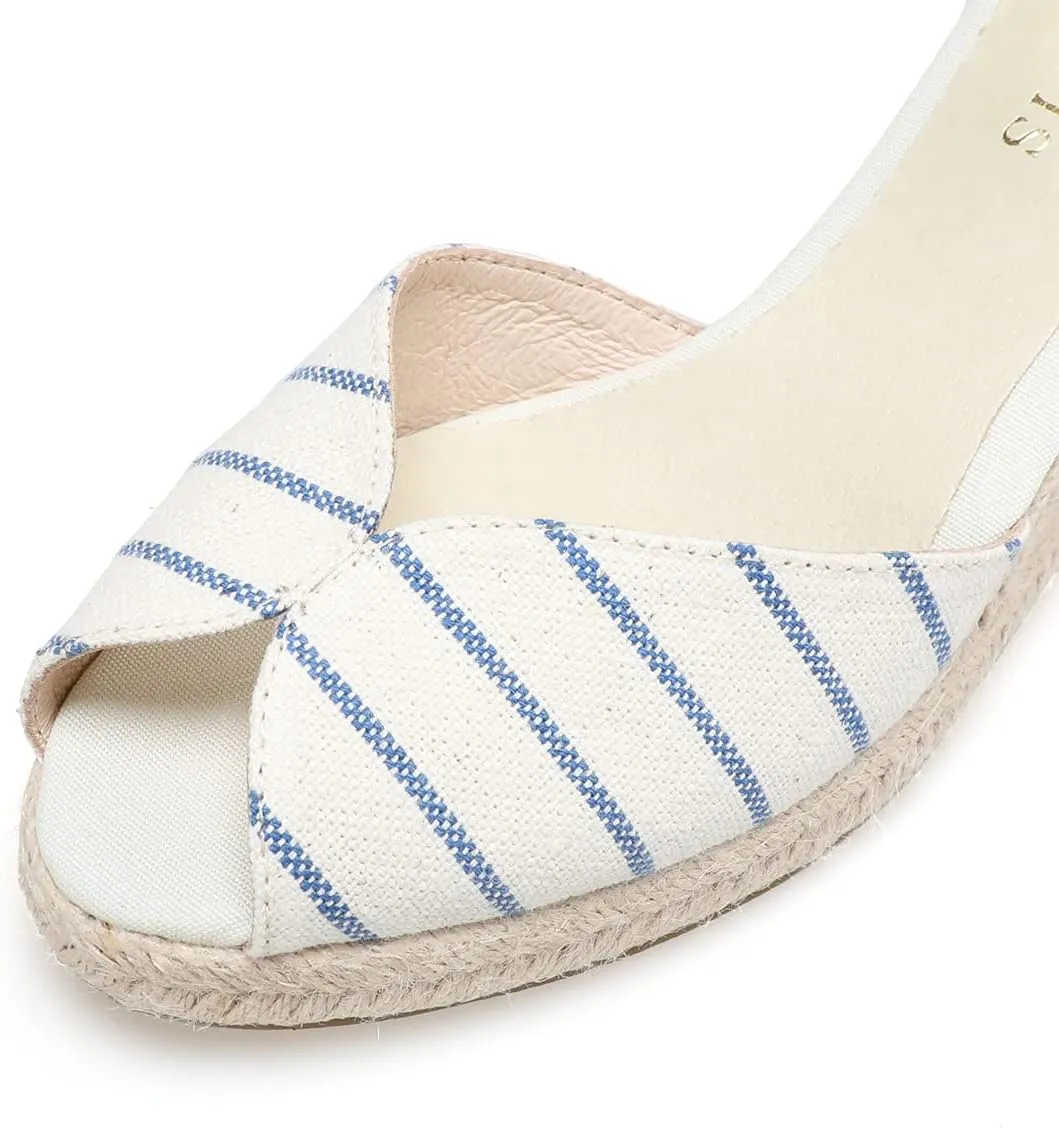 Women’s Platform Wedges Espadrilles, 3" Wedge, Soft Ankle-Tie Strap, Closed Toe, Classic Summer Sandals