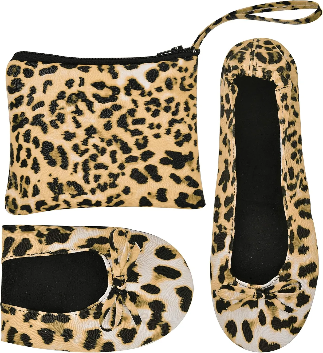 Women's Portable Foldable Ballet Flats Shoes Roll Up Slippers for Travel