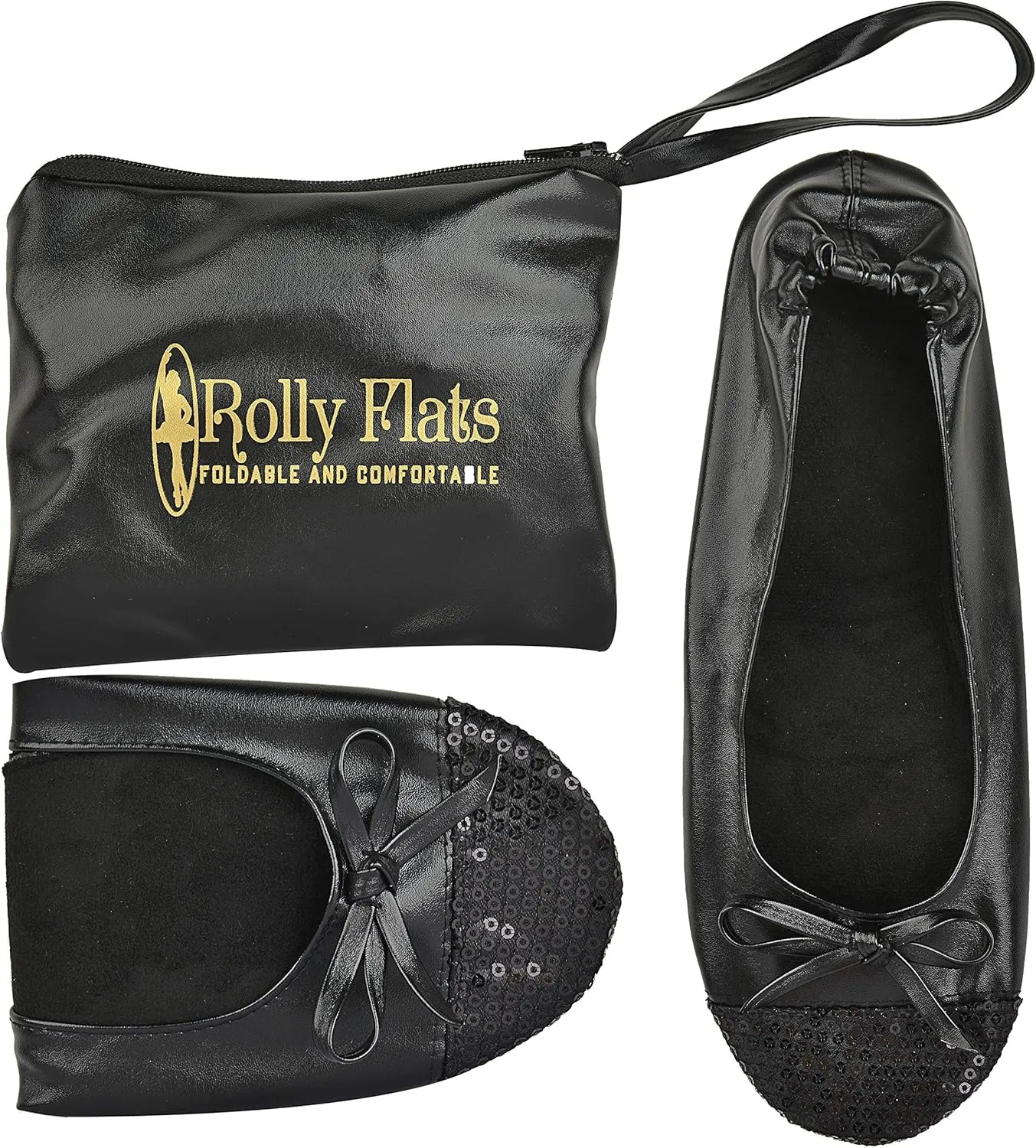 Women's Portable Foldable Ballet Flats Shoes Roll Up Slippers for Travel